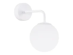 Lámpara de pared Bealy minimalista de acero/vidrio - 1 fuentes luminosas 4000K - L.10 x A.21 cm - blanco