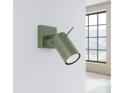 Lámpara de pared Briix moderno de acero - 1 fuentes luminosas 3000K - L.8 x A.8 cm - verde oliva