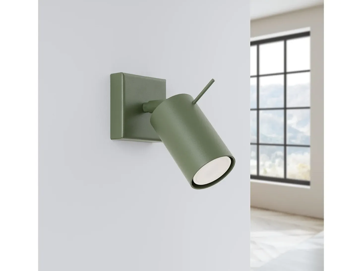 Lámpara de pared Briix moderno de acero - 1 fuentes luminosas 3000K - L.8 x A.8 cm - verde oliva
