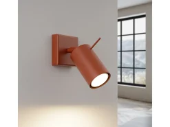 Lámpara de pared Briix moderno de acero - 1 fuentes luminosas 4000K - L.8 x A.8 cm - ocre rojo