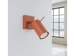 Lámpara de pared Briix moderno de acero - 1 fuentes luminosas 3000K - L.8 x A.8 cm - ocre rojo
