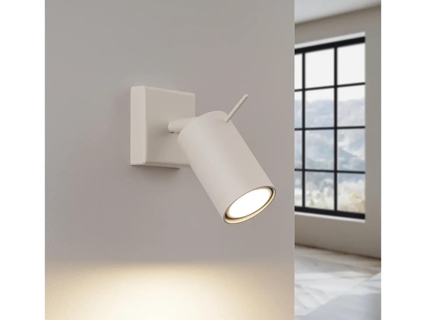 Lámpara de pared Briix moderno de acero - 1 fuentes luminosas 4000K - L.8 x A.8 cm - beige