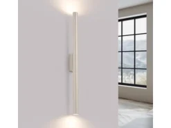 Lámpara de pared Brill moderno de acero - 2 fuentes luminosas 4000K - L.2,5 x A.50 cm - beige