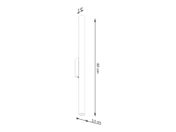Lámpara de pared Brill moderno de acero - 2 fuentes luminosas 3000K - L.2,5 x A.50 cm - ocre rojo