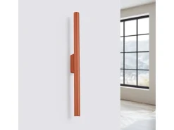 Lámpara de pared Brill moderno de acero - 2 fuentes luminosas 3000K - L.2,5 x A.50 cm - ocre rojo