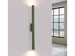 Lámpara de pared Brill moderno de acero - 2 fuentes luminosas 4000K - L.2,5 x A.50 cm - verde oliva
