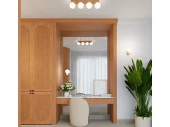 Lámpara De Pared Bulbo Moderno De Madera/Vidrio - 1 Fuentes Luminosas - L.12 X A.17 Cm - Madera Natural/Blanco