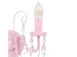 Lámpara de pared con cuentas rosa con 2 bombillas E14 ES610410