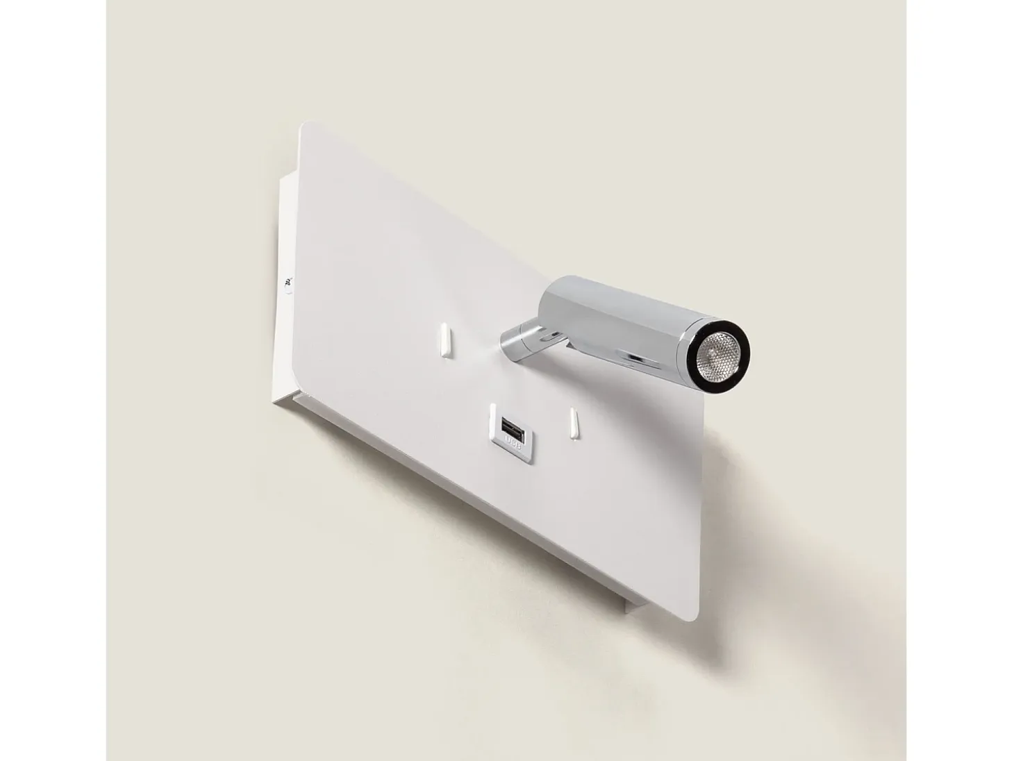 Lámpara de Pared con Luz de Lectura LED 8W Metal y Puerto USB Rossey Blanco