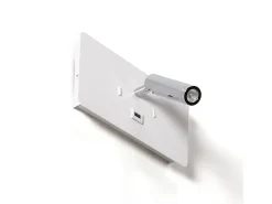 Lámpara de Pared con Luz de Lectura LED 8W Metal y Puerto USB Rossey Blanco