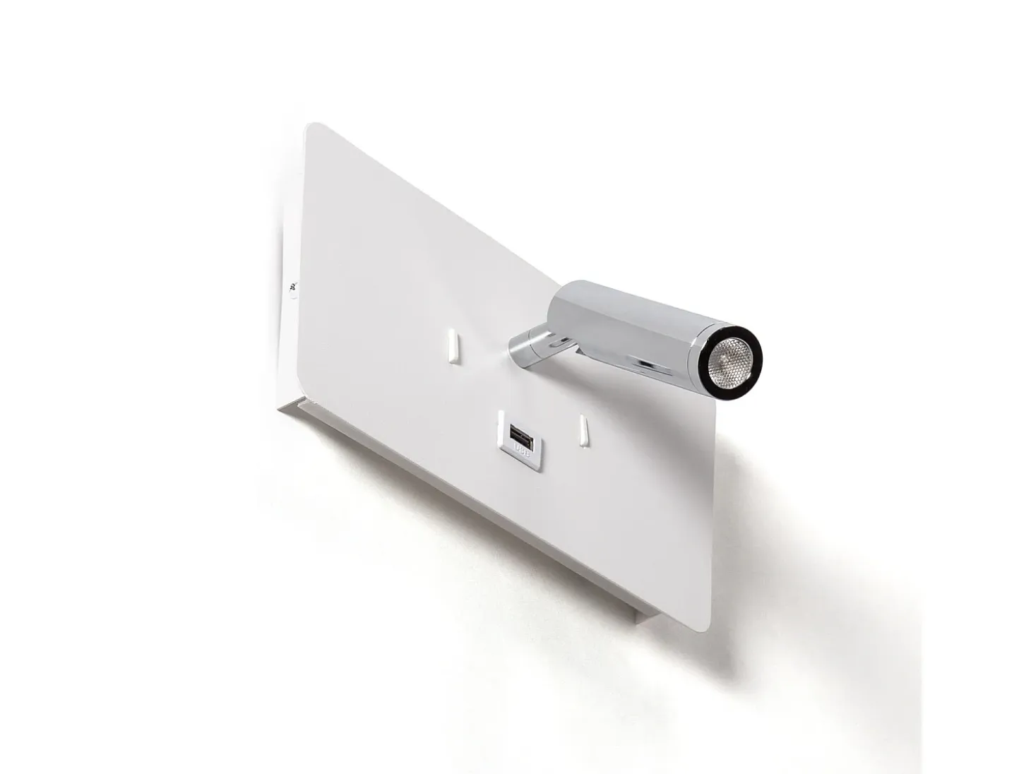 Lámpara de Pared con Luz de Lectura LED 8W Metal y Puerto USB Rossey Blanco