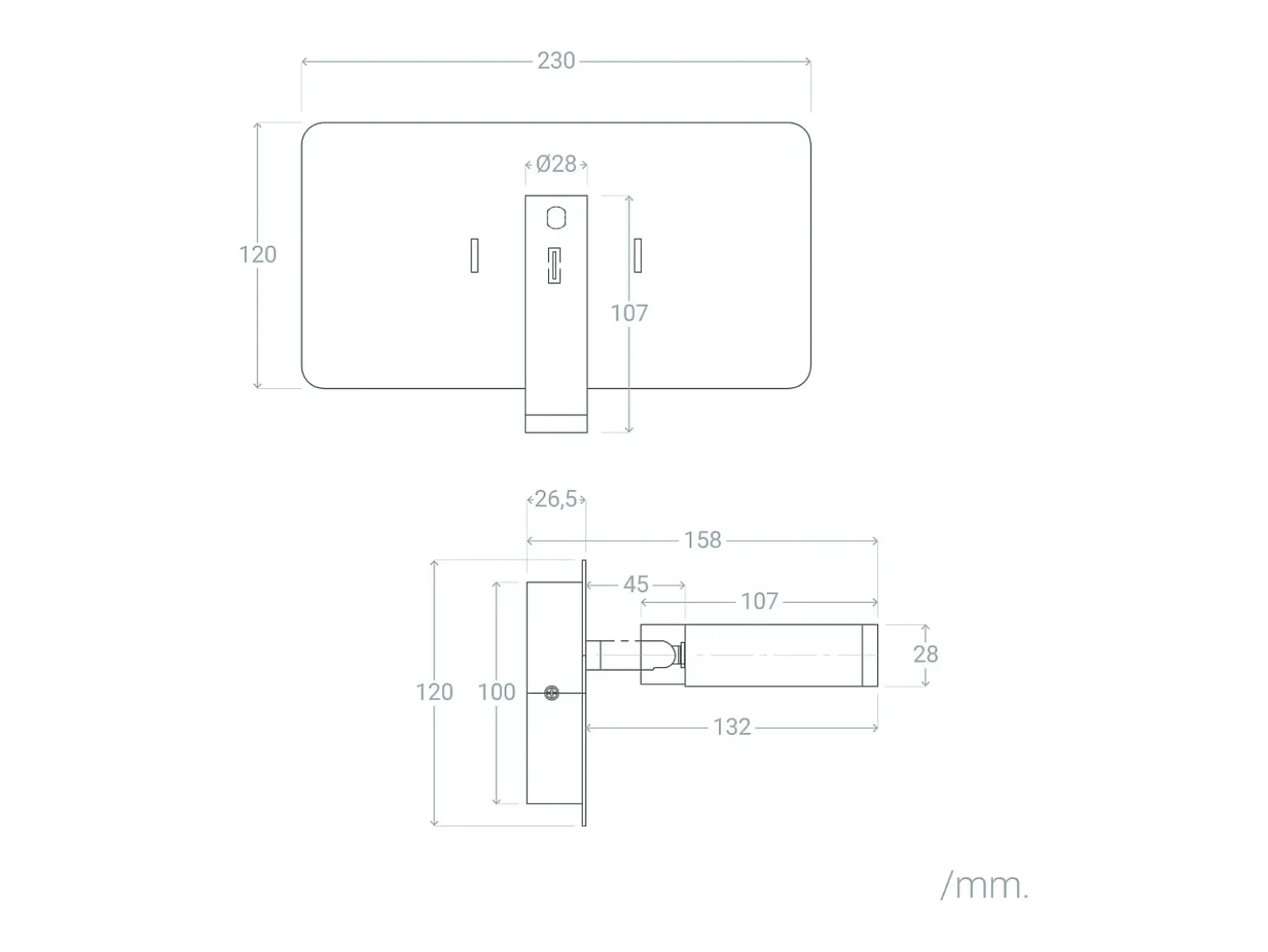 Lámpara de Pared con Luz de Lectura LED 8W Metal y Puerto USB Rossey Blanco