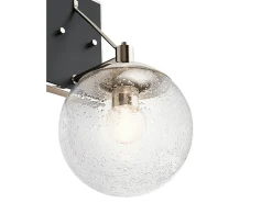 Lámpara de pared contemporánea en acero niquelado pulido y cristal 1 luz E27 Marilyn
