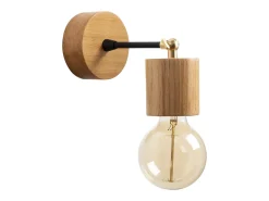 Lámpara de pared de diseño en madera SONIA - Efecto cálido de madera, luz suave, ideal para salón, dormitorio o entrada