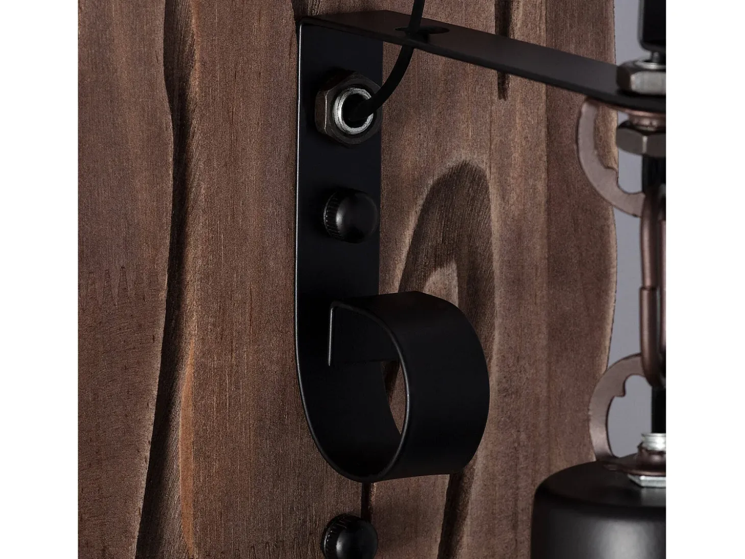 Lámpara de Pared de Madera y Metal Fanala Negro