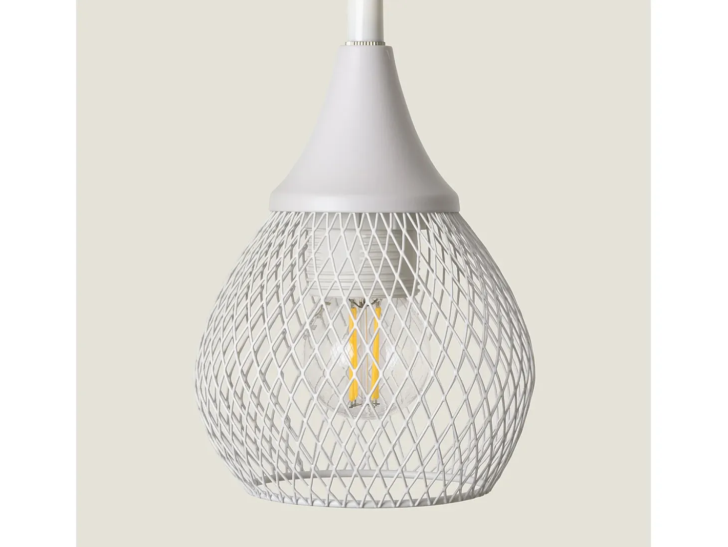 Lámpara de Pared de Madera y Metal Monah Blanco