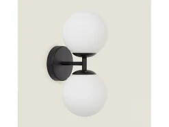 Lámpara de Pared de Metal y Cristal Balts Duplo Negro
