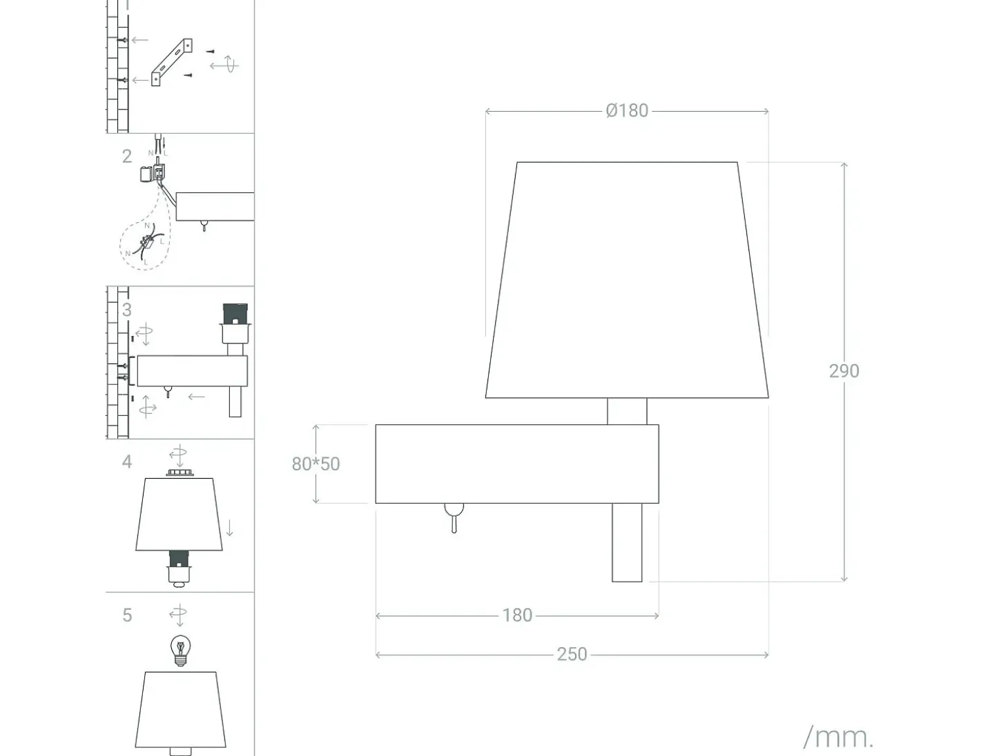 Lámpara de Pared de Metal Chini Blanco