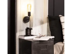 Lámpara de Pared de Metal Jayso Negro