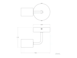 Lámpara de Pared de Metal Jayso Negro