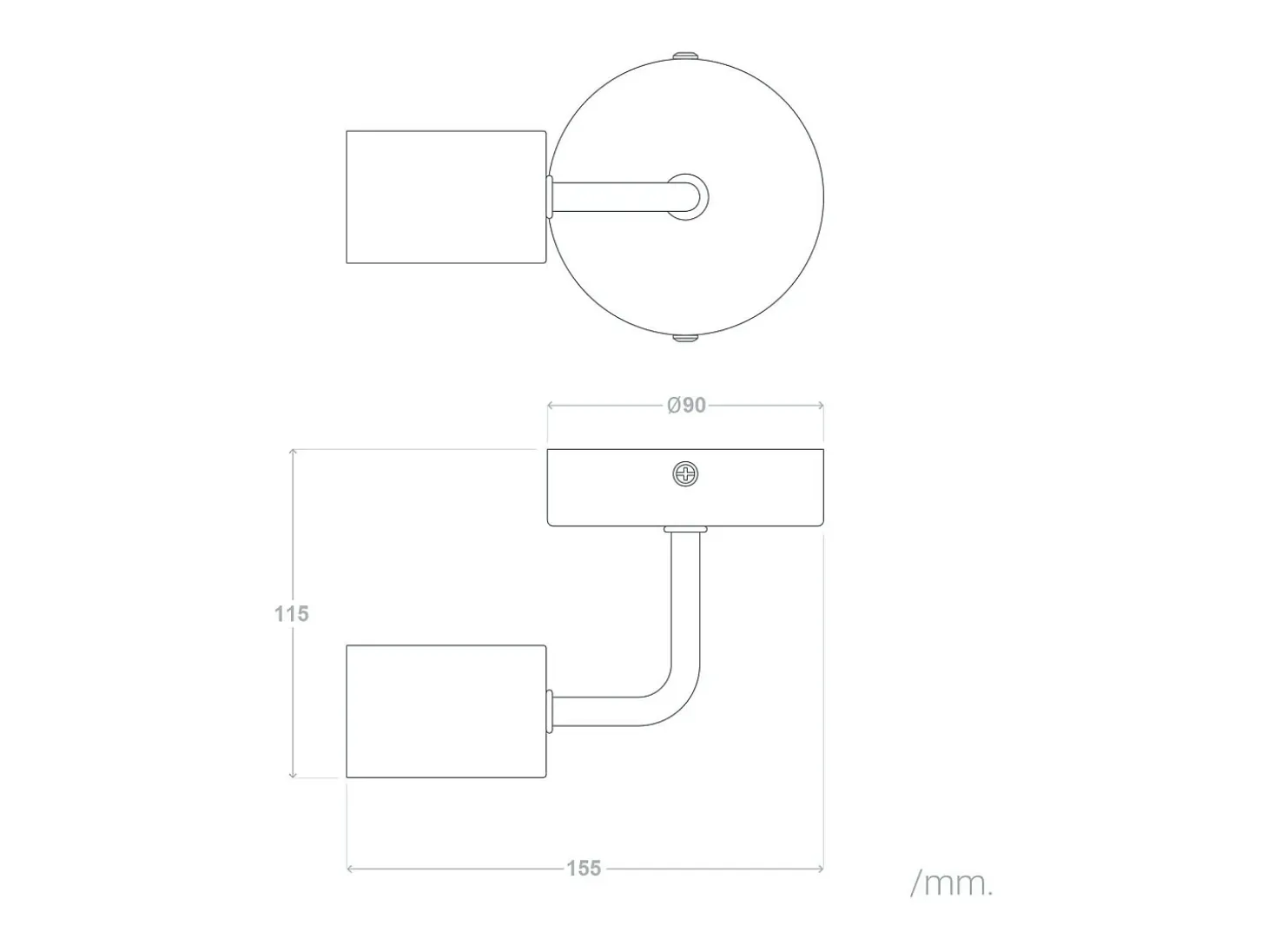 Lámpara de Pared de Metal Jayso Negro