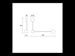 Lámpara de pared Eclipsia blanca - 325x520x64mm 2xGX53 - Aplique de pared metálico de dos brazos - Brazo largo a la derecha