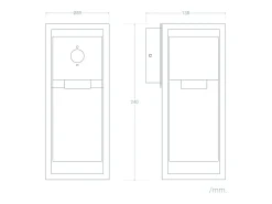 Lámpara de Pared Exterior Aluminio Lutsha Negro
