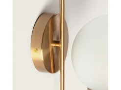 Lámpara de Pared Exterior Metal y Cristal Rafha Dorado