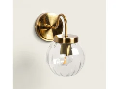 Lámpara de Pared Exterior Metal y Cristal Driyah Dorado