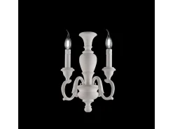 Lámpara de pared Fiorenza de madera shabby blanca, 2 luces, 18 cm, 16 cm, BL172-AP2-BCO