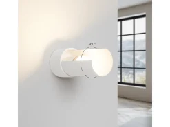 Lámpara De Pared Flash Minimalista De Acero - 1 Fuentes Luminosas - L.10 X A.21 Cm - Blanco