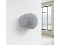 Lámpara De Pared Globe Moderno De Concreto - 2 Fuentes Luminosas - L.18 X A.14 Cm - Gris