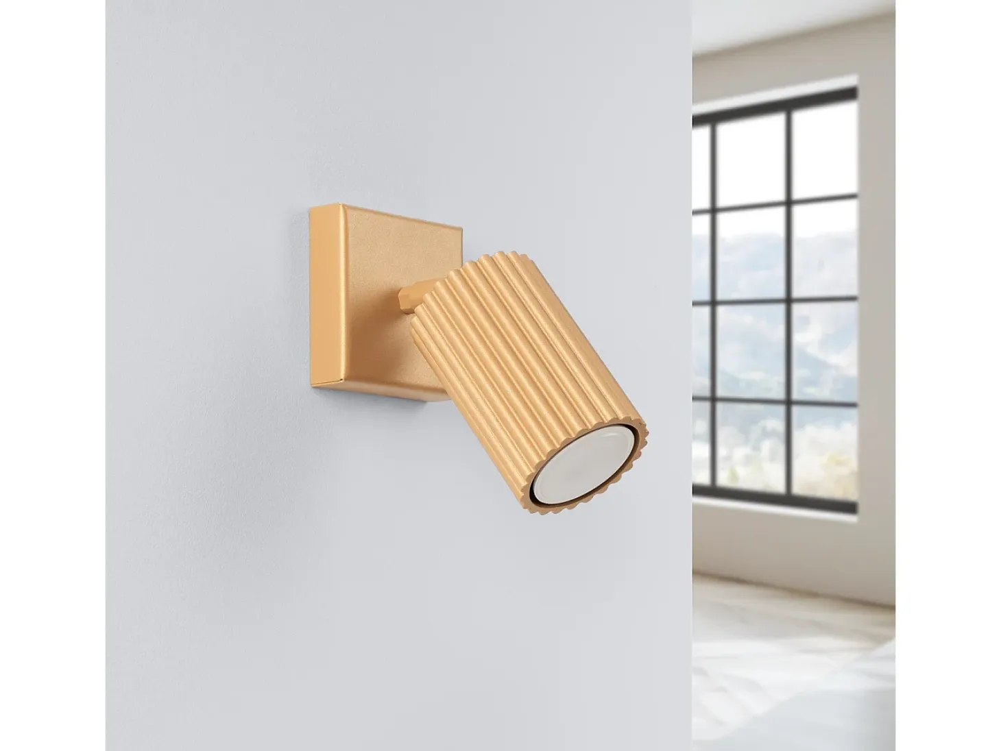 Lámpara de pared Gloow minimalista de aluminio - 1 fuentes luminosas 3000K - L.8 x A.8 cm - dorado
