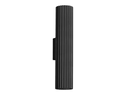 Lámpara de pared Gloow minimalista de aluminio - 2 fuentes luminosas 4000K - L.6,5 x A.30 cm - negro