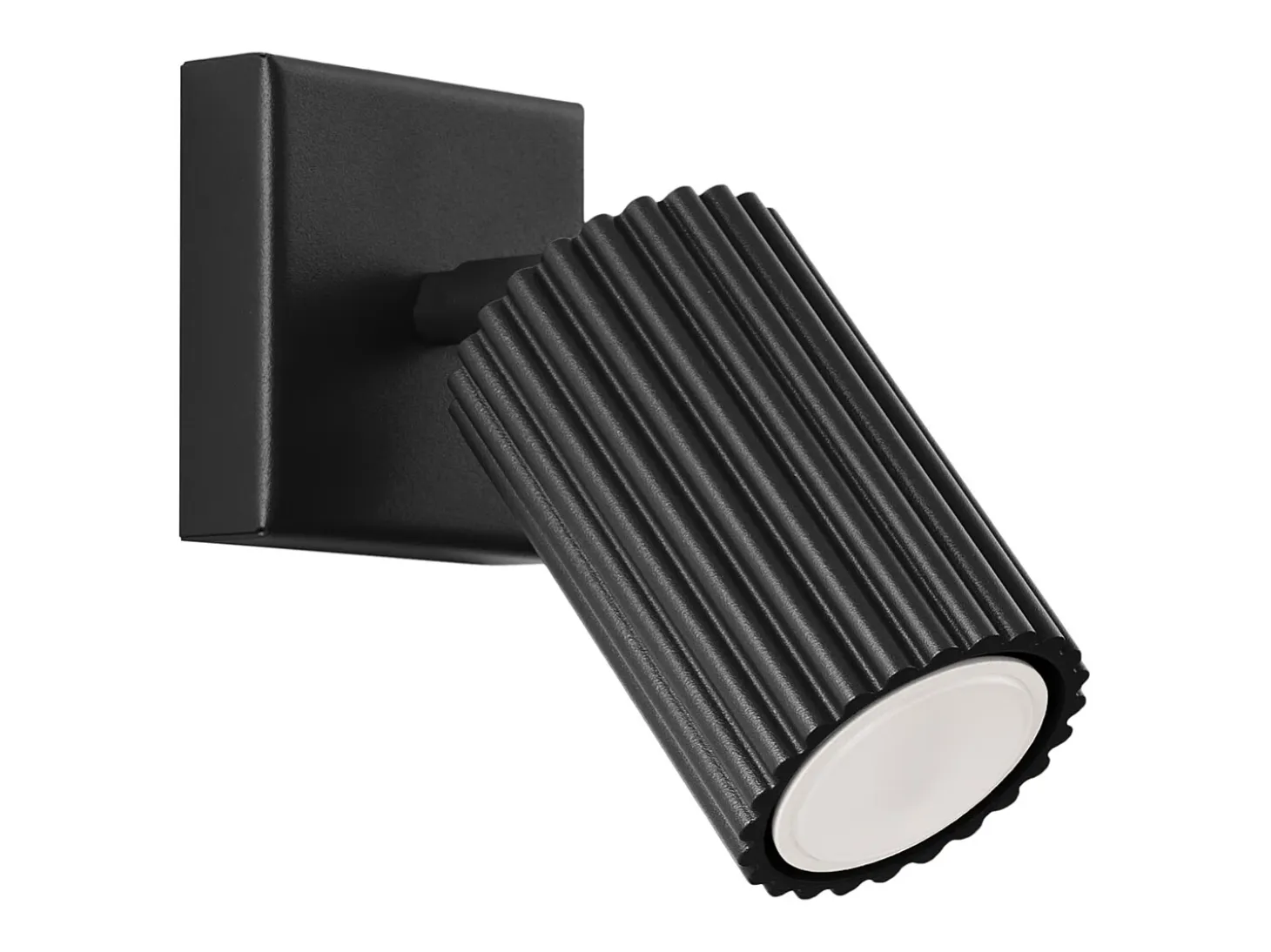 Lámpara de pared Gloow minimalista de aluminio - 1 fuentes luminosas 3000K - L.8 x A.8 cm - negro