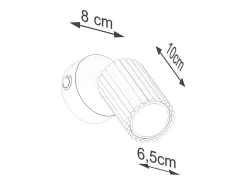 Lámpara de pared Gloow minimalista de aluminio - 1 fuentes luminosas 3000K - L.8 x A.16 cm - ocre rojo