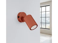 Lámpara de pared Gloow minimalista de aluminio - 1 fuentes luminosas 3000K - L.8 x A.16 cm - ocre rojo