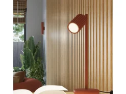 Lámpara de pared Gloow minimalista de aluminio - 2 fuentes luminosas 4000K - L.6,5 x A.20 cm - ocre rojo