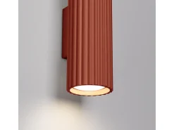 Lámpara de pared Gloow minimalista de aluminio - 2 fuentes luminosas 4000K - L.6,5 x A.20 cm - ocre rojo