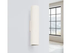 Lámpara de pared Gloow minimalista de aluminio - 2 fuentes luminosas 3000K - L.6,5 x A.30 cm - beige