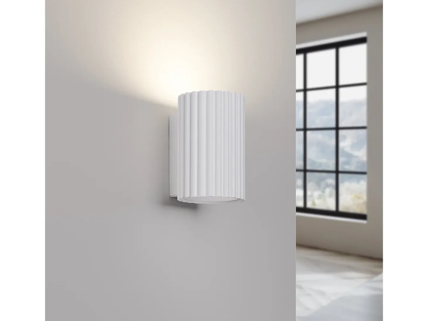 Lámpara de pared Gloow minimalista de aluminio - 1 fuentes luminosas 4000K - L.6,5 x A.10 cm - blanco