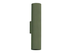 Lámpara de pared Gloow minimalista de aluminio - 2 fuentes luminosas 3000K - L.6,5 x A.30 cm - verde oliva