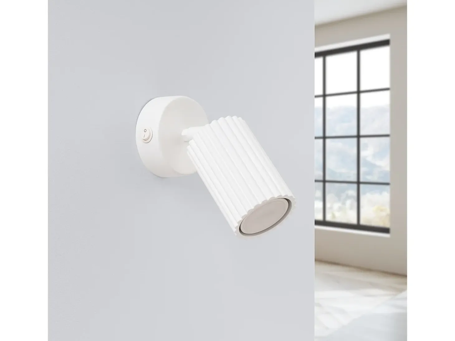 Lámpara de pared Gloow minimalista de aluminio - 1 fuentes luminosas 3000K - L.8 x A.16 cm - blanco