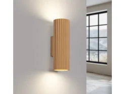 Lámpara de pared Gloow minimalista de aluminio - 2 fuentes luminosas 4000K - L.6,5 x A.20 cm - dorado