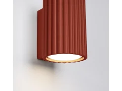 Lámpara de pared Gloow minimalista de aluminio - 1 fuentes luminosas 3000K - L.6,5 x A.10 cm - ocre rojo