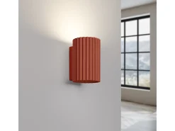 Lámpara de pared Gloow minimalista de aluminio - 1 fuentes luminosas 3000K - L.6,5 x A.10 cm - ocre rojo