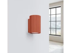 Lámpara de pared Gloow minimalista de aluminio - 1 fuentes luminosas 3000K - L.6,5 x A.10 cm - ocre rojo