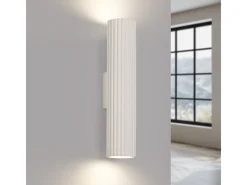 Lámpara de pared Gloow minimalista de aluminio - 2 fuentes luminosas 4000K - L.6,5 x A.30 cm - beige