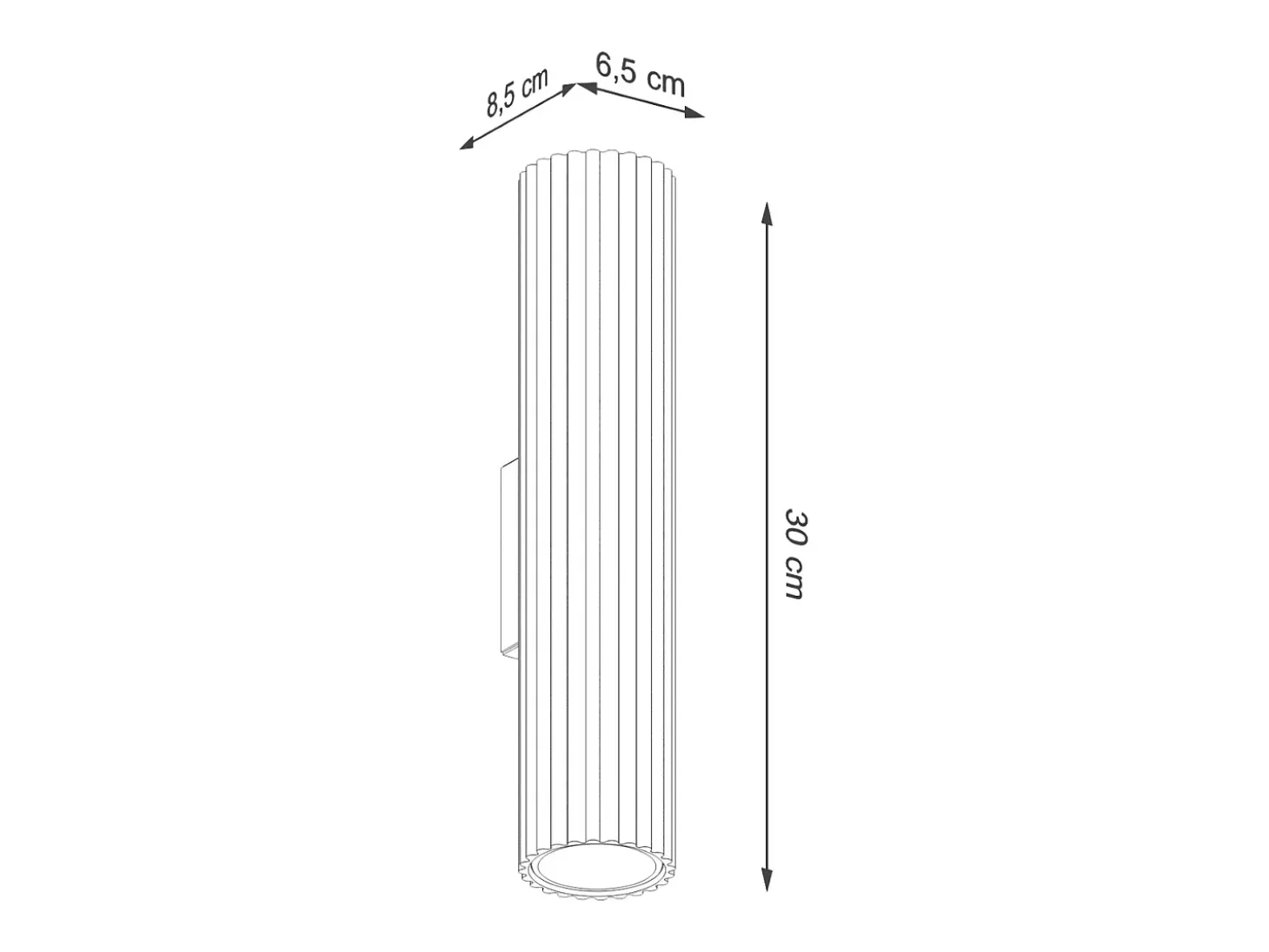 Lámpara de pared Gloow minimalista de aluminio - 2 fuentes luminosas 4000K - L.6,5 x A.30 cm - beige