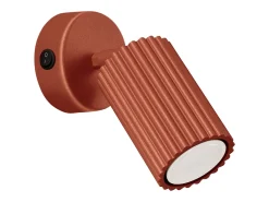 Lámpara de pared Gloow minimalista de aluminio - 1 fuentes luminosas 4000K - L.8 x A.16 cm - ocre rojo